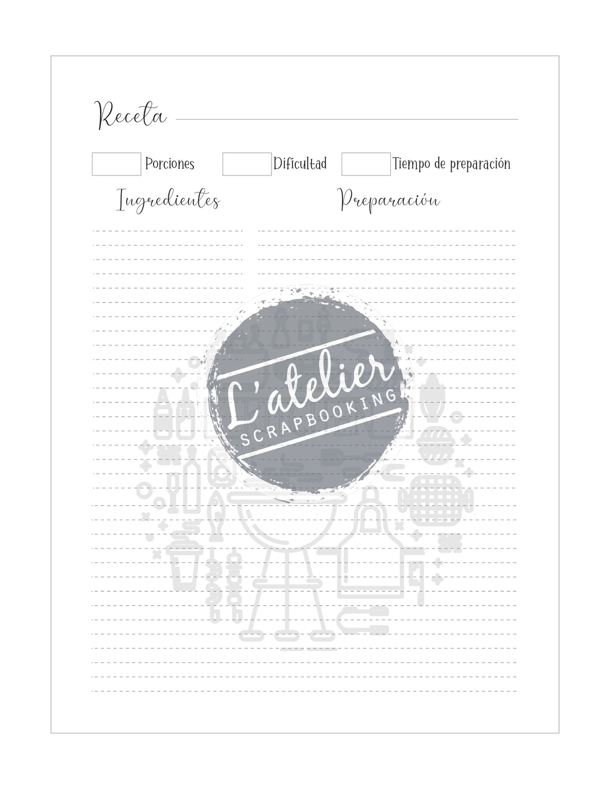 Recetario Grande – L'atelier Scrapbooking