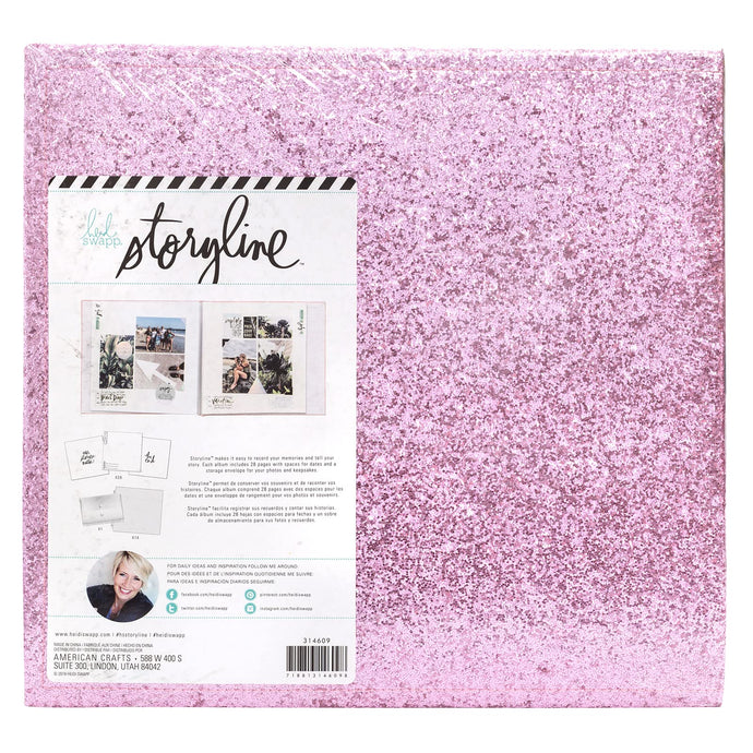 PINK GLITTER STORYLINE SCRAPBOOKING ALBUM