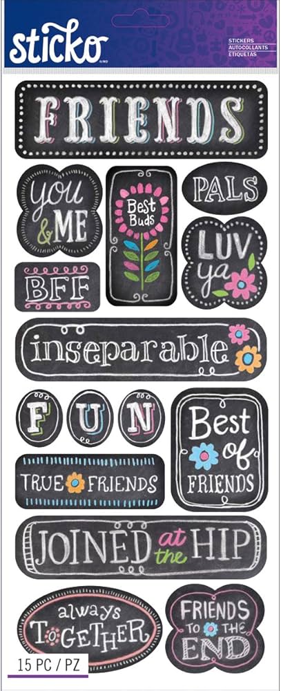 Friends Chalk Words Sticko – EK Success