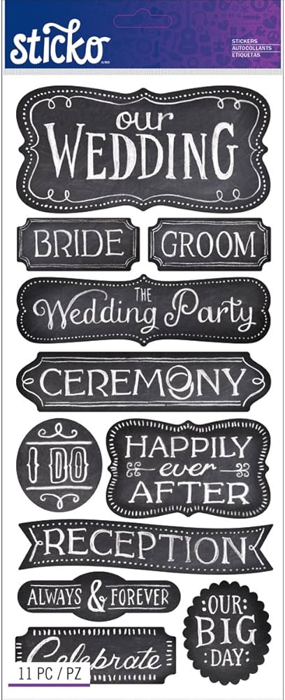 Wedding Chalk Words Sticko – EK Success