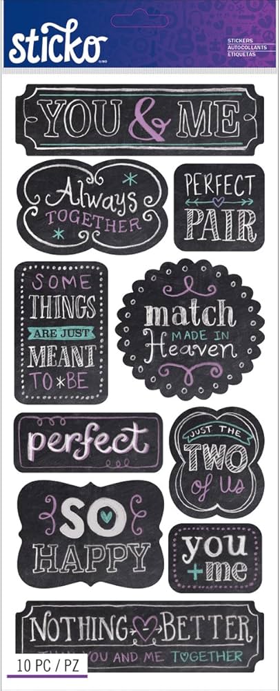 YOU AND ME CHALK WORDS STICKO