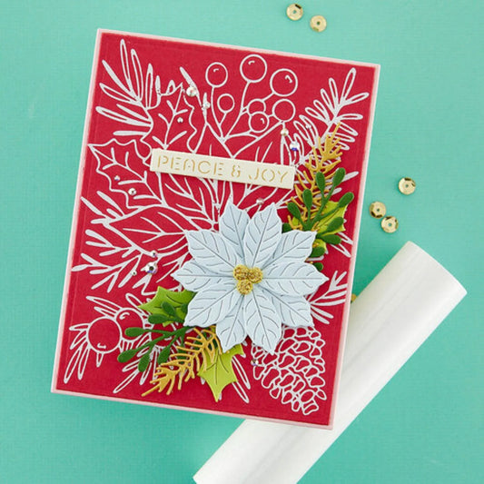 Full Bloom Pointsettia Plate & Stencil