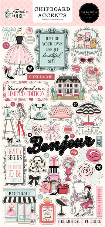 French Girl Chipboard Sticker – Carta Bella