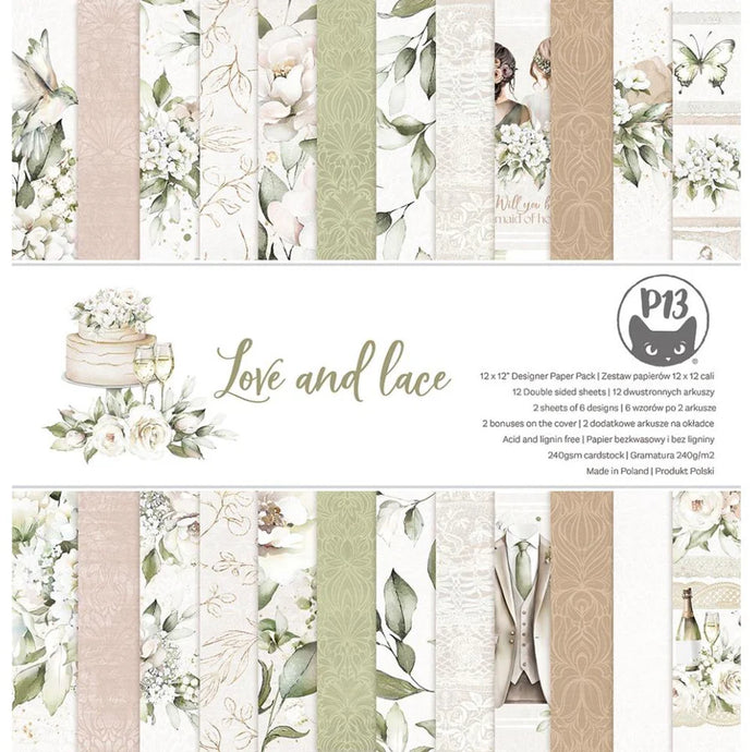 LOVE LACE DOUBLE SIDED PAPER PAD 12