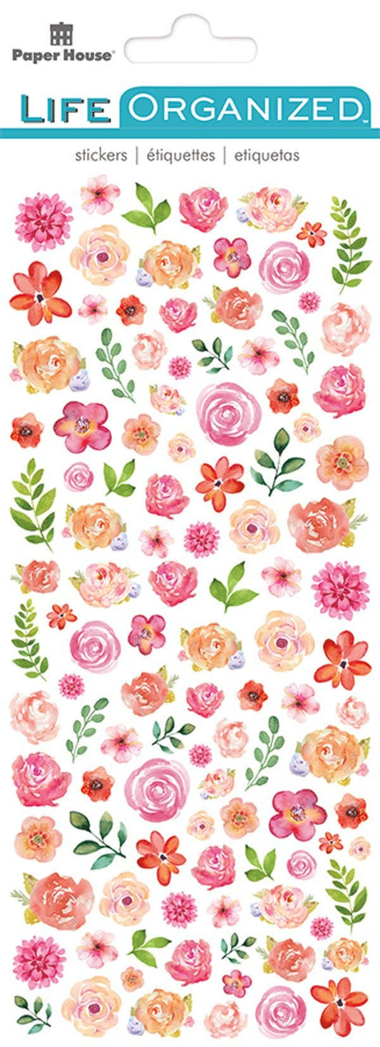 Pink Flowers Stickers – Paper House