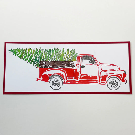 Christmas Tree Truck Stencil Layered – The Crafter's Workshop