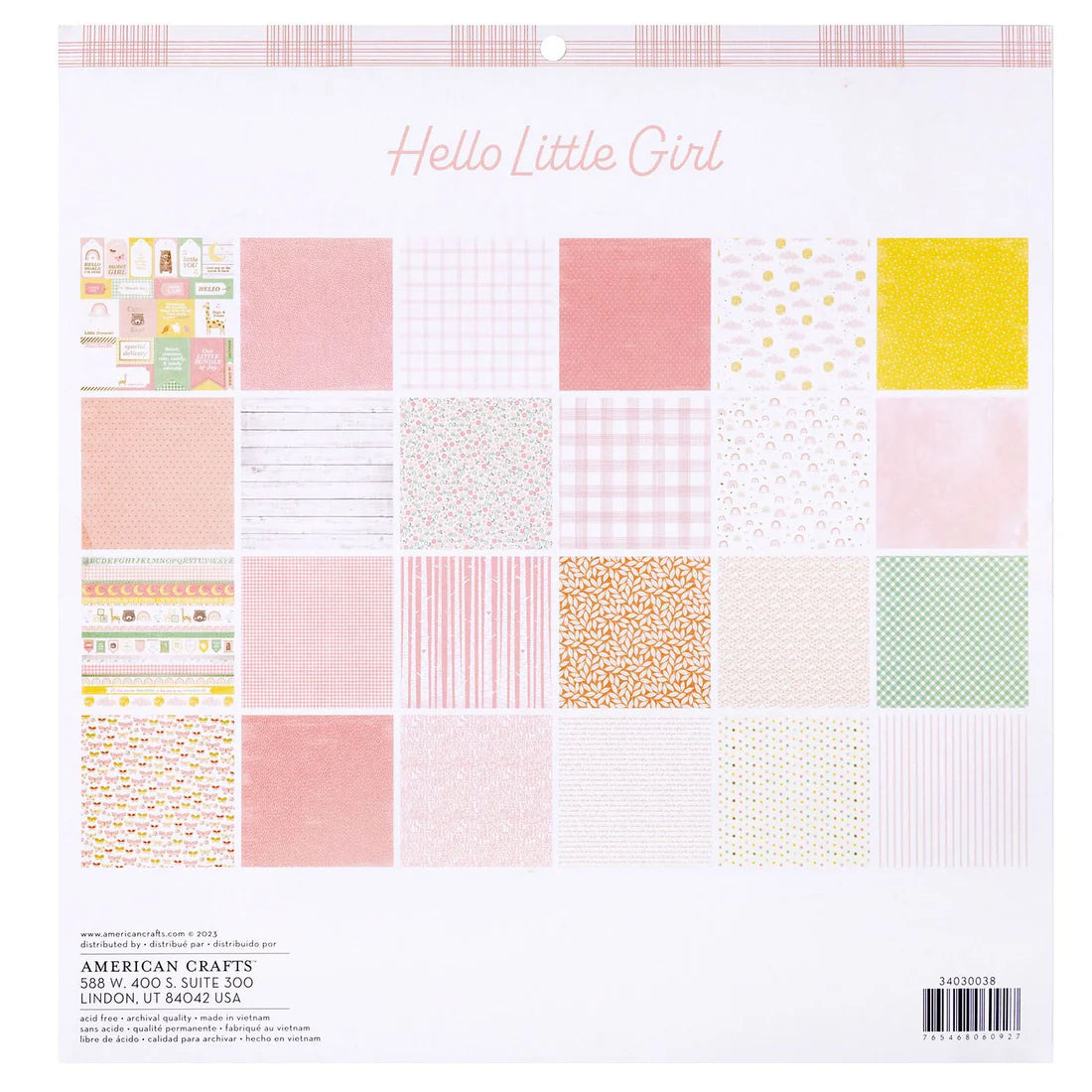 Hello Little Girl Paper Pad – American Crafts (imagen 2)