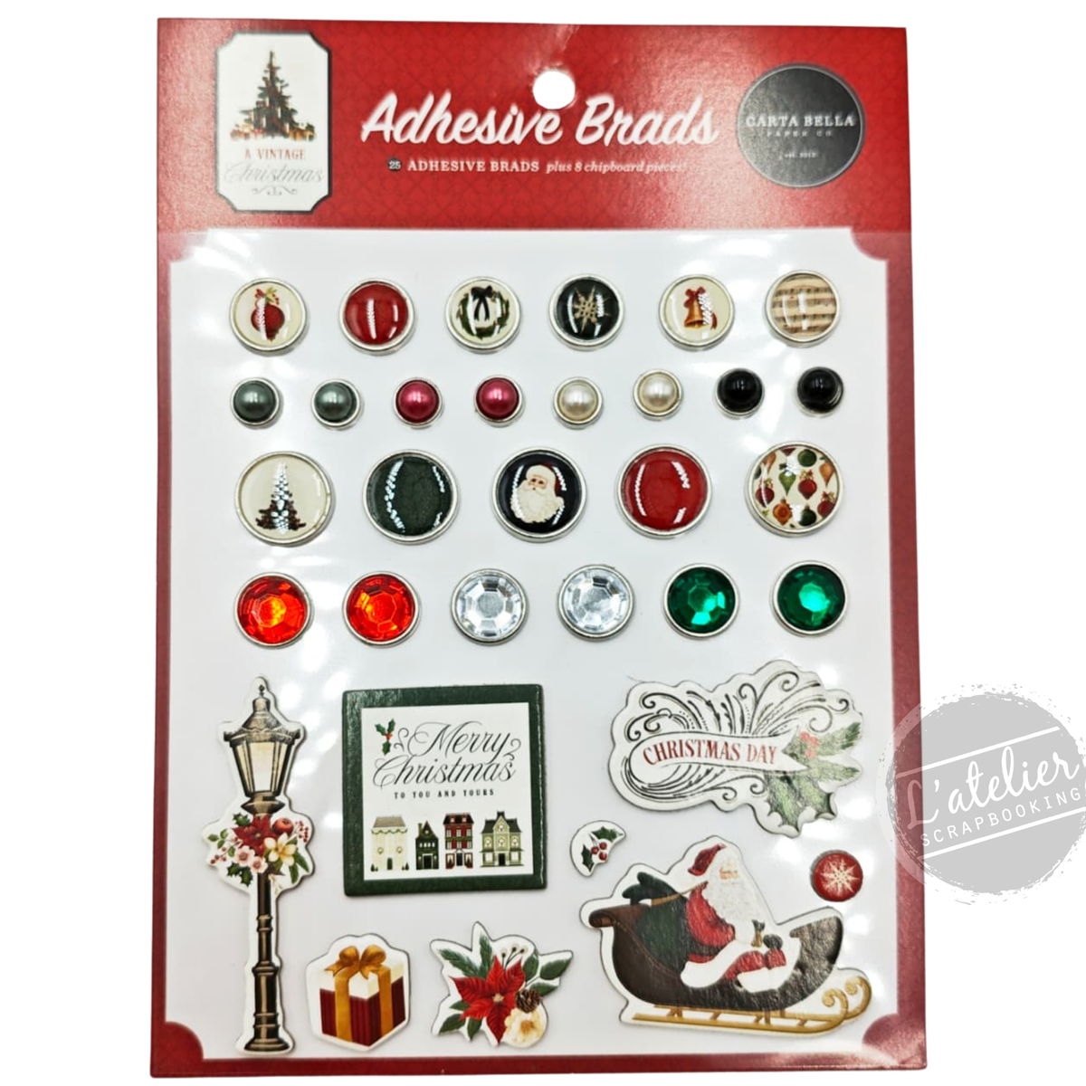 A Vintage Chrsitmas Brads – Carta Bella