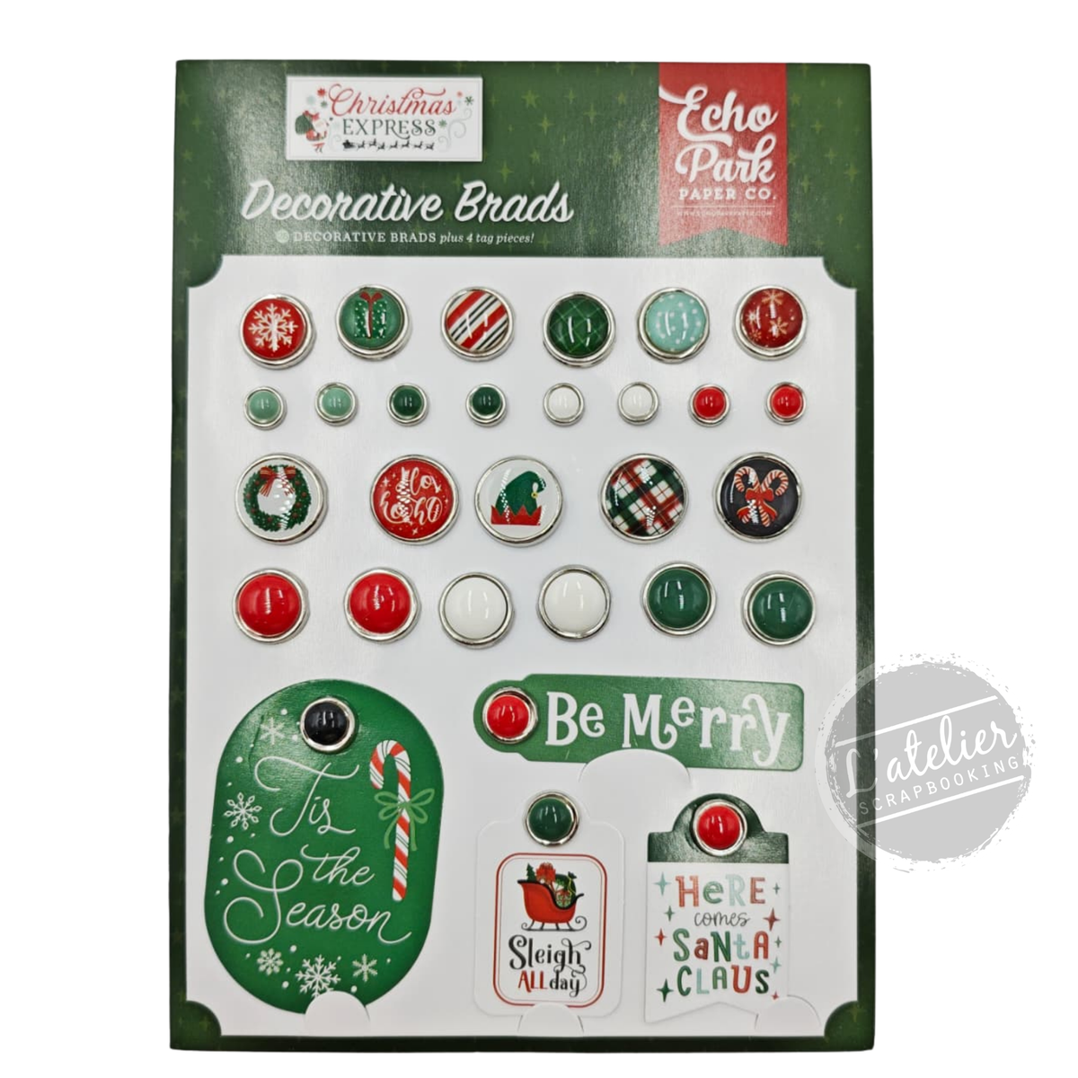 Christmas Express Brads – Echo Park