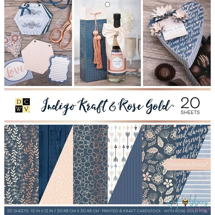 PAPER INDIGO KRAFT & ROSE PAD