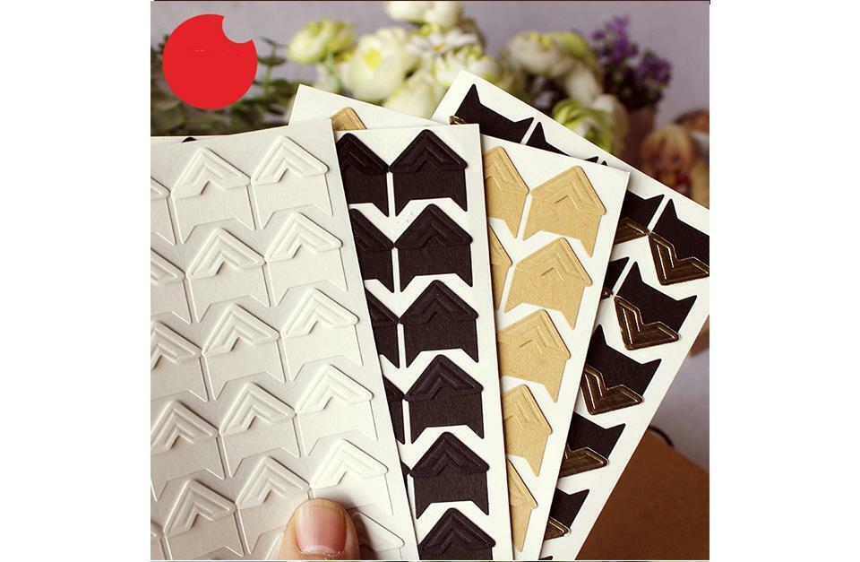 Esquineros para Fotos (dorado, Blanco y Negro) – L'atelier Scrapbooking (imagen 2)