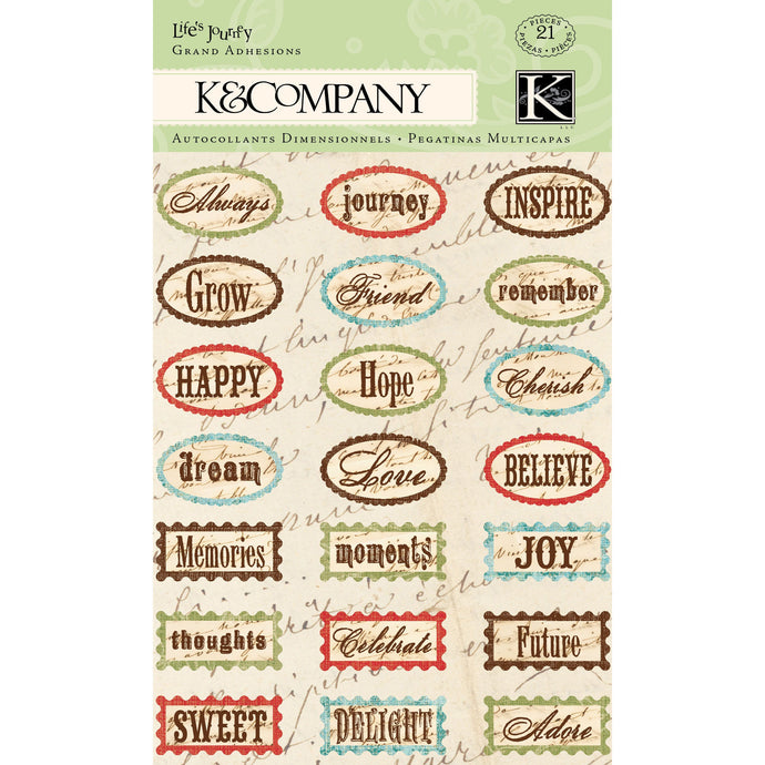 LIFE'S JOURNEY WORDS STICKERS