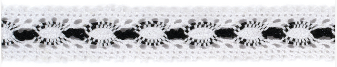 BLACK/WHITE CROCHETE LACE RIBBON