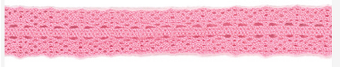 BUBBLEGUM CROCHET LACE RIBBON