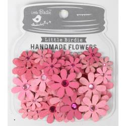 FLOWERS SPARKLE FLORETTES ROSY NOTE