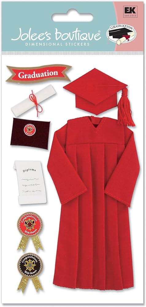 CAP GOWN RED JOLEE